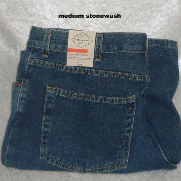 Men's Denim Shorts St John's Bay Straight Fit 5 Pockets size 44 NEW - Picture 7 of 9